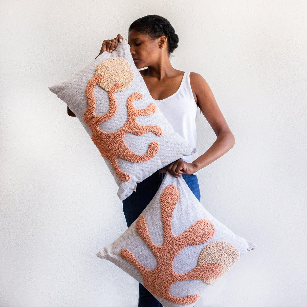 Sea Coral Throw Pillow-Pillows-Parc Decor