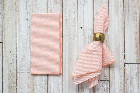 Seersucker Dinner Napkins, set of 4-Napkins-Parc Decor