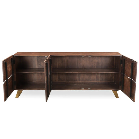 Seesham Live Edge Sideboard with Gold Legs-Sideboard-Parc Decor