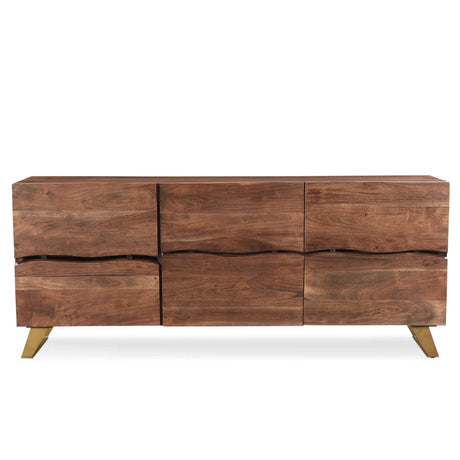 Seesham Live Edge Sideboard with Gold Legs-Sideboard-Parc Decor