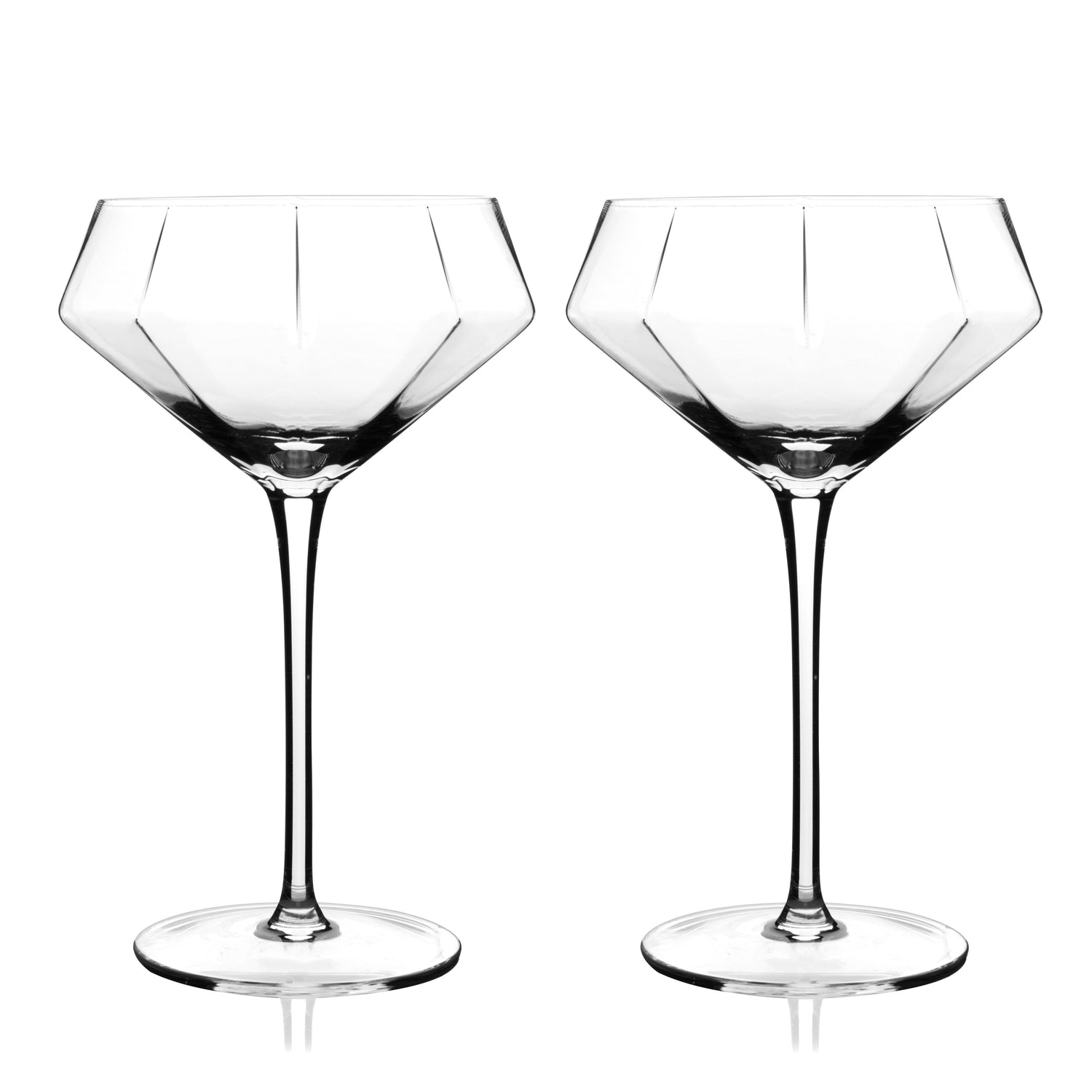 Seneca Diamond Crystal Martini Glasses Set of 2-product_type::stemmed_cocktail_glasses-Parc Decor