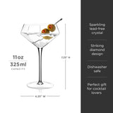 Seneca Diamond Crystal Martini Glasses Set of 2-product_type::stemmed_cocktail_glasses-Parc Decor