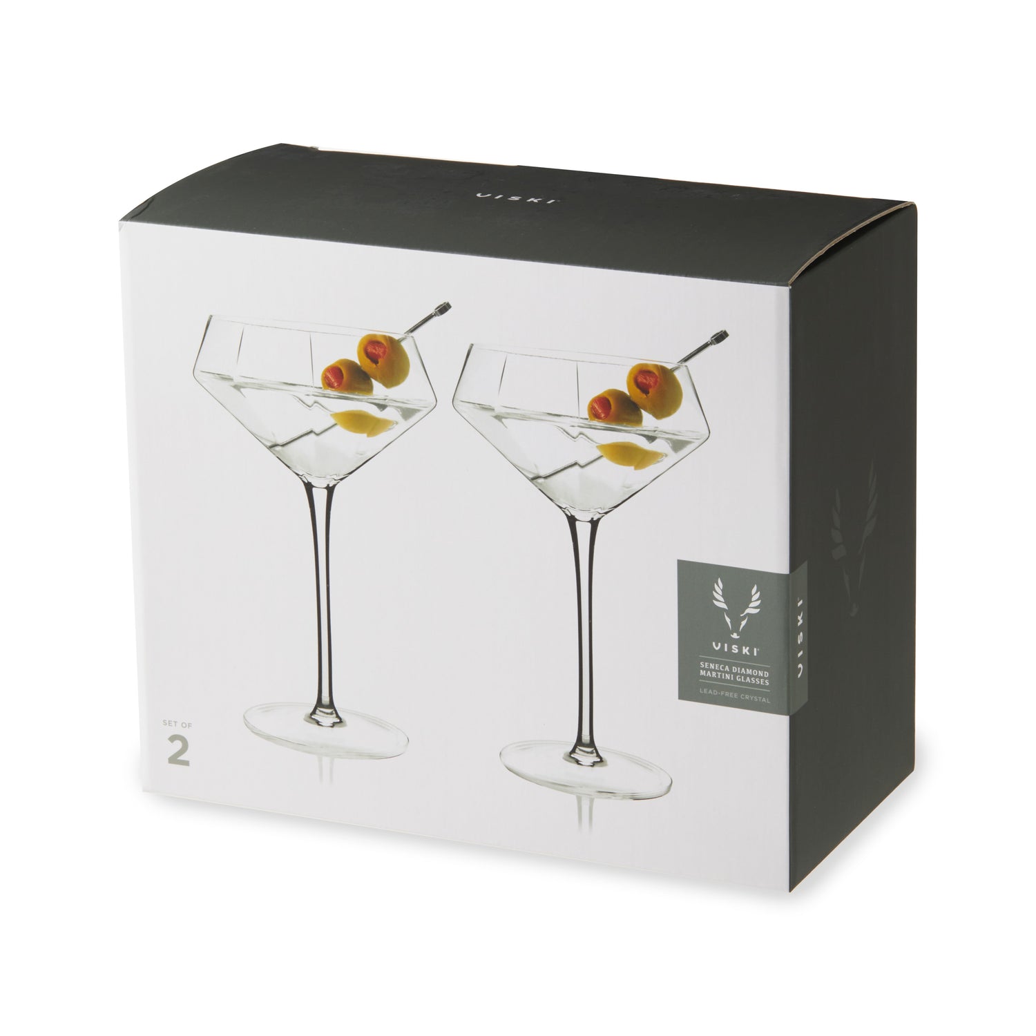 Seneca Diamond Crystal Martini Glasses Set of 2-product_type::stemmed_cocktail_glasses-Parc Decor