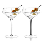 Seneca Diamond Crystal Martini Glasses Set of 2-product_type::stemmed_cocktail_glasses-Parc Decor