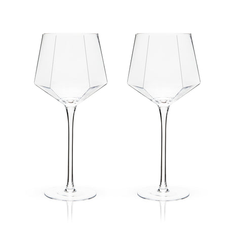 Seneca Diamond Crystal Wine Glasses Set of 2