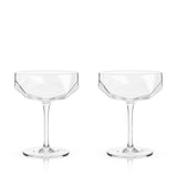 Seneca Faceted Coupe Glasses Set of 2