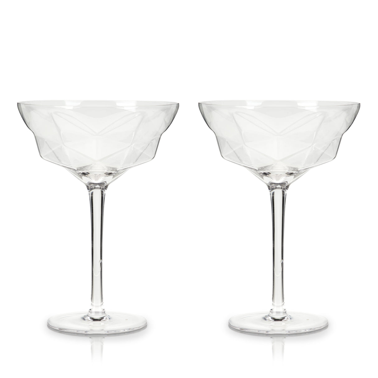 Seneca Faceted Crystal Martini Glasses Set of 2-product_type::stemmed_cocktail_glasses-Parc Decor