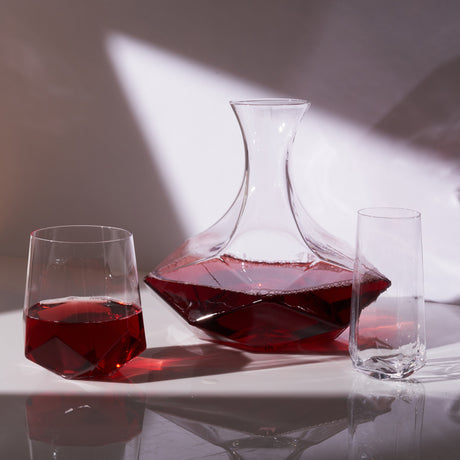 Seneca Faceted Crystal Wine Decanter-product_type::wine_decanters-Parc Decor