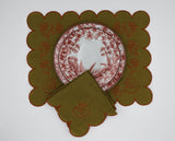 Sepia Estate Porcelain Dinner Plates – Set of 4 (+1 Bonus Plate)