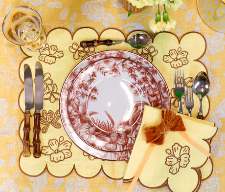 Sepia Estate Porcelain Dinner Plates – Set of 4 (+1 Bonus Plate)