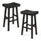 Set of 2 Farmhouse Solid Wood Bar Stools - Backless Saddle Seat Counter Height Chairs for Kitchen Island, Breakfast Nook & Home Office-Parc Decor