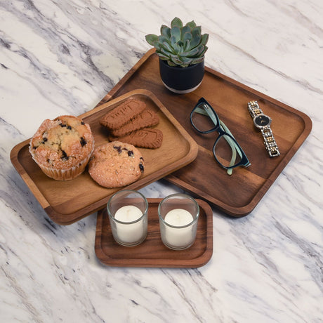 set of 3 Acacia Plates - 1 each size