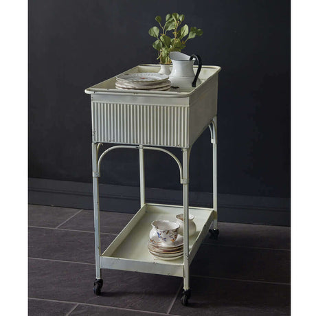 Shabby Chic Metal Rolling Cart-Home Decor-Parc Decor