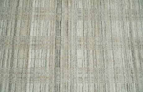 Shaded Beige 8x10 Hand Made Blended Wool Flatwoven Area Rug
