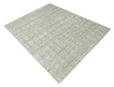 Shaded Beige 8x10 Hand Made Blended Wool Flatwoven Area Rug