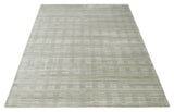 Shaded Beige 8x10 Hand Made Blended Wool Flatwoven Area Rug