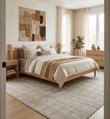 Shaded Beige 8x10 Hand Made Blended Wool Flatwoven Area Rug