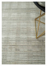 Shaded Beige 8x10 Hand Made Blended Wool Flatwoven Area Rug