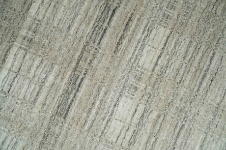 Shaded Beige 8x10 Hand Made Blended Wool Flatwoven Area Rug