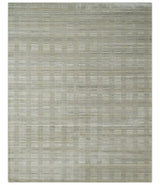 Shaded Beige 8x10 Hand Made Blended Wool Flatwoven Area Rug