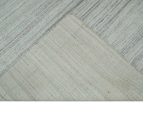 Shaded Beige and Camel 8x10 Hand Made Blended Wool Flatwoven Area Rug