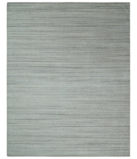 Shaded Beige and Camel 8x10 Hand Made Blended Wool Flatwoven Area Rug