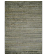 Shaded Beige Scandinavian 5x7 Blended Bamboo Silk Flatwoven Area Rug, Dinning, Kids Rug | HL45-Area Rug-Parc Decor