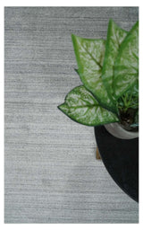 Shaded Silver Gray Scandinavian 5x7 Blended Bamboo Silk Flatwoven Area Rug, Dinning, Kids Rug | HL31-Area Rug-Parc Decor