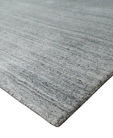 Shaded Silver Gray Scandinavian 5x7 Blended Bamboo Silk Flatwoven Area Rug, Dinning, Kids Rug | HL31-Area Rug-Parc Decor