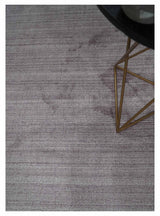 Shaded Solid Lavender purple 5x7 Blended bamboo Silk Hand Woven Area Rug