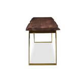 Sheesham Live Edge Gold Legs Bench