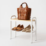 Shoe Organizer & Bench (18" H) - Steel + Wood
