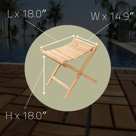 Sierra Natural Teak Outdoor Folding String Seat
