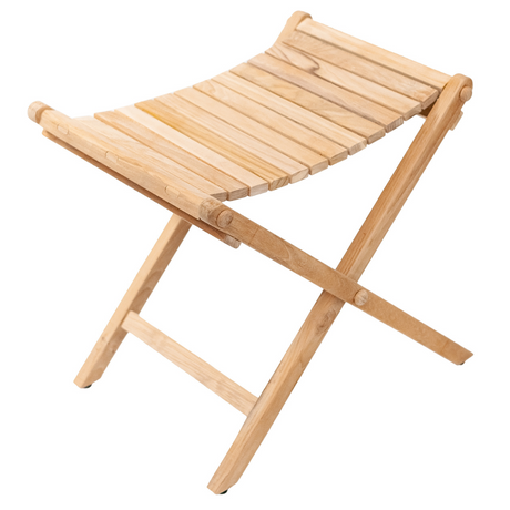 Sierra Natural Teak Outdoor Folding String Seat-Stool-Parc Decor