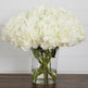 Signature Collection 18” Blooming Hydrangea Artificial Arrangement in Glass Vase-Arrangement-Parc Decor
