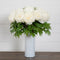 Signature Collection 20” Peony Artificial Arrangement in White Glass Vase-Arrangement-Parc Decor