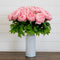 Signature Collection 20” Peony Artificial Arrangement in White Glass Vase-Arrangement-Parc Decor