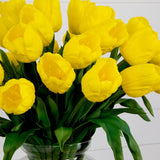 Signature Collection 24” Tulip Artificial Arrangement in Glass Vase-Arrangement-Parc Decor