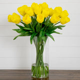 Signature Collection 26” Giant Tulip Artificial Arrangement in Glass Vase-Arrangement-Parc Decor