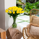Signature Collection 26” Giant Tulip Artificial Arrangement in Glass Vase-Arrangement-Parc Decor