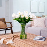 Signature Collection 26” Giant Tulip Artificial Arrangement in Glass Vase-Arrangement-Parc Decor