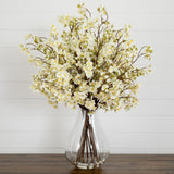 Signature Collection 27” Giant Cherry Blossom Artificial Arrangement in Glass Vase-Arrangement-Parc Decor