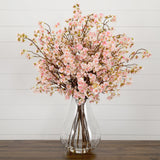 Signature Collection 27” Giant Cherry Blossom Artificial Arrangement in Glass Vase-Arrangement-Parc Decor