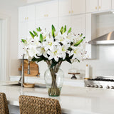 Signature Collection 29” Lily Artificial Arrangement in Glass Vase-Arrangement-Parc Decor