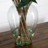 Signature Collection 29” Lily Artificial Arrangement in Glass Vase-Arrangement-Parc Decor