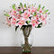 Signature Collection 29” Lily Artificial Arrangement in Glass Vase-Arrangement-Parc Decor