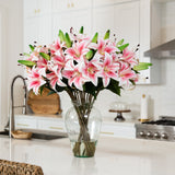 Signature Collection 29” Lily Artificial Arrangement in Glass Vase-Arrangement-Parc Decor