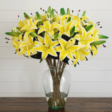 Signature Collection 29” Lily Artificial Arrangement in Glass Vase-Arrangement-Parc Decor