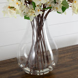 Signature Collection 41” Giant Bougainvillea Artificial Arrangement in Glass Vase-Arrangement-Parc Decor