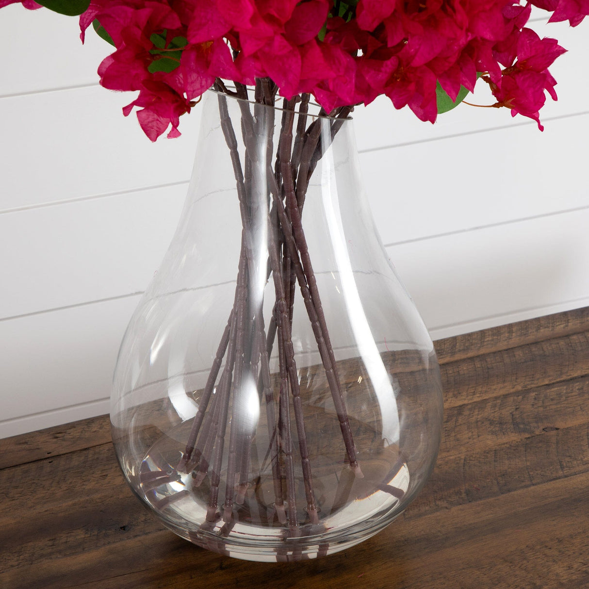 Signature Collection 41” Giant Bougainvillea Artificial Arrangement in Glass Vase-Arrangement-Parc Decor